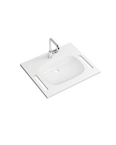 Hewi M40 cast mineral washbasin set 950.19.039 65x55cm, white, with washbasin fitting AQ1.12M10440