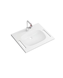 Hewi M40 lavabo en fonte minérale 950.19.04098 65x55cm, avec mitigeur lavabo AQ1.12M10640, blanc signal