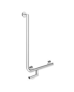 Hewi System 900 angled handle 900.22.14040 chrome-plated stainless steel, 750 x 500 mm, right-hand version