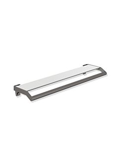 Hewi System 900 shelf 900.03.00060SC Halter stainless steel powder coated in dark gray pearl mica deep matt, with handle, 720x188mm