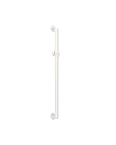 Hewi Barre de support de douche système 900 900.33.00260AS 1100 mm, revêtement par poudre blanc deep matt, acier inoxydable