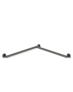 Hewi System 900 shower handrail 900.35.10160SC, powder-coated stainless steel, dark gray pearl mica, deep matt, 765 x 765 mm, right-hand version