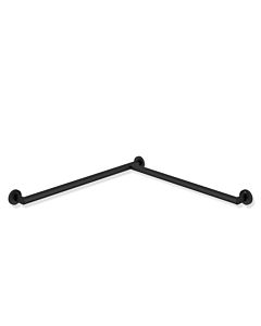 Hewi System 900 shower handrail 900.35.10060DC stainless steel powder-coated black deep matt, 765 x 475 mm, right-hand version