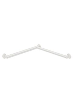 Hewi System 900 Duschhandlauf 900.35.10160DX Edelstahl pulverbeschichtet weiß tiefmatt, 765 x 765 mm, Ausführung rechts