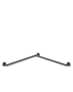 Hewi System 900 shower handrail 900.35.13060SC powder-coated stainless steel, dark gray pearl mica deep matt, 765 x 475 mm, right-hand version