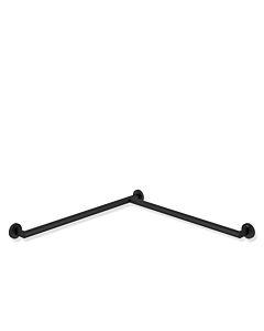 Hewi Système 900 main courante de douche 900.35.13060DC acier inoxydable peint par poudrage noir mat profond, 765 x 475 mm, version droite