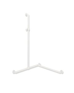 Hewi System 900 shower handrail 900.35.30660AS 1250 x 765 x 965 mm, powder-coated white deep matt, right-hand version