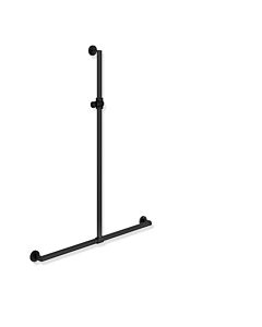 Hewi System 900 Duschhandlauf 900.35.46260CV 1250 x 914 mm, Edelstahl pulverbeschichtet schwarz tiefmatt, Polyamid weiß matt