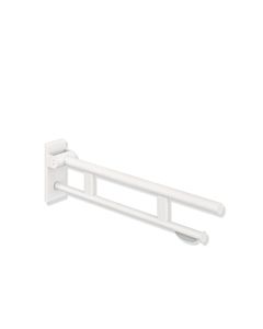 Hewi System 900 Mobiler Stützklappgriff 900.50.40860DX Ausladung 850 mm, Edelstahl pulverbeschichtet weiß tiefmatt, WC-Papierhalter