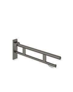 Hewi System 900 Stützklappgriff 900.50.16460SC Ausladung 750 mm, Edelstahl pulverbeschichtet dunkelgrau perlglimmer tiefmatt, WC-Papierhalter
