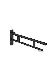 Hewi System 900 Stützklappgriff 900.50.16560 DC Ausladung 850 mm, Edelstahl pulverbeschichtet schwarz tiefmatt, WC-Papierhalter