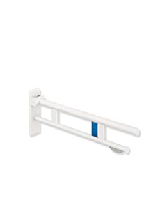 Hewi System 900 bras de support 900.50.16760DX saillie 700 mm, acier inoxydable thermolaqué blanc deep matt, gauche, porte-papier WC / déverrouillage radio