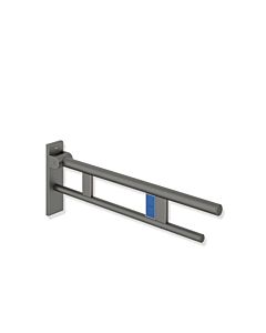 Hewi System 900 hinged support rail 900.50.17860SC projection 900 mm, powder-coated stainless steel, dark gray pearl mica deep matt, left, radio flush trigger