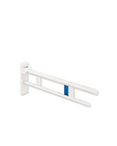 Hewi System 900 hinged support rail 900.50.17860DX projection 900 mm, stainless steel powder-coated white deep matt, left, radio flush actuation