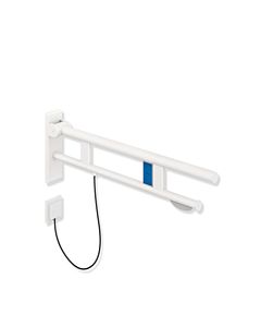 Hewi System 900 Stützklappgriff 900.50.18660DX Ausladung 900 mm, Edelstahl pulverbeschichtet weiß tiefmatt, links