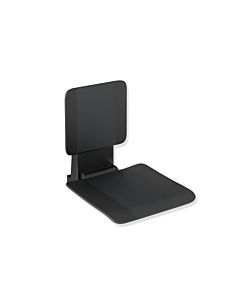 Hewi System 900 hanging seat 900.51.10260CV 450 x 533 x 637 mm, stainless steel powder-coated black matt, matt black plastic