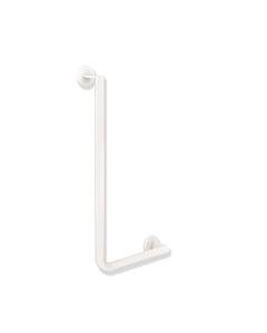 Hewi Poignée angulaire système 900 900.22.13160DX acier inoxydable peint par poudrage blanc matt, 600 x 300 mm, version droite