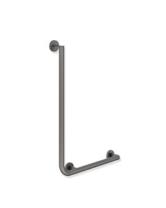 Hewi System 900 angled handle 900.22.13260SC powder-coated stainless steel, dark gray, pearl mica deep matt, 750 x 500 mm, right-hand version
