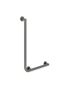 Hewi System 900 angled handle 900.22.13260SC powder-coated stainless steel, dark gray, pearl mica deep matt, 750 x 500 mm, right-hand version
