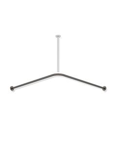 Hewi System 900 tringle à rideaux 900.34.10260SC 987 x 987 mm, 20 anneaux de rideau, acier inoxydable thermolaqué gris foncé, perle mica foncé mat