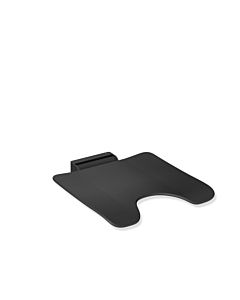 Hewi Siège rabattable système 900 900.51.20460CV 450 x 112 x 525 mm, acier inoxydable thermolaqué noir mat, polyamide noir mat, avec découpe hygiénique