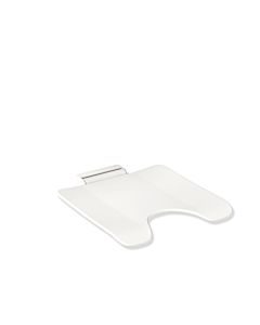 Hewi System 900 Mobiler-Klappsitz 900.51.40460AS 450 x 112 x 450 mm, Edelstahl pulverbeschichtet weiß matt, Polyamid matt weiß, Hygieneausschnitt