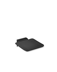 Hewi System 900 mobile folding seat 900.51.40060CV 350 x 110 x 420 mm, powder-coated black deep matt, chrome-plated stainless steel wall bracket