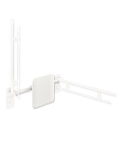 Hewi System 900 back support 900.51.90660AS Stainless steel powder-coated matt white, polyamide matt white