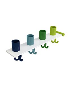 Hewi toothbrush holder 800.03.41274 with towel hook, 4 spaces, extension, apple green