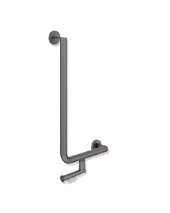 Hewi System 900 angled handle 900.22.10960SC 600 x 300 mm, powder-coated stainless steel, dark gray, pearl mica deep matt, right
