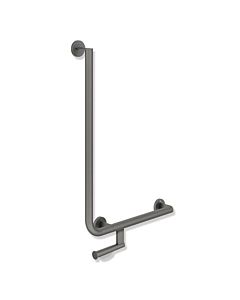 Hewi System 900 angled handle 900.22.11060SC 750 x 500 mm, stainless steel, powder-coated, dark gray pearl mica deep matt, right