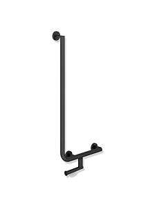 Hewi System 900 angled handle 900.22.11160DC 900 x 400 mm, stainless steel powder-coated black deep matt, right