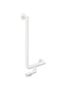 Hewi System 900 Winkelgriff 900.22.13960DX Edelstahl pulverbeschichtet weiß tiefmatt, 600 x 300 mm, Ausführung rechts