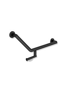 Hewi System 900 angled handle 900.22.30260DC 620 x 283 mm, stainless steel powder-coated black deep matt, right