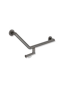 Hewi System 900 angled handle 900.22.33260SC 620 x 283 mm, powder-coated stainless steel, dark gray pearl mica deep matt, right