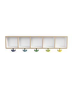 Hewi hanging shelf M20.02.001 1000x200x200mm, 5 spaces with 3 hooks