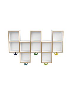 Hewi double hanging shelf M20.03.004 1000x600x200mm, extension, 5 places with 3 hooks
