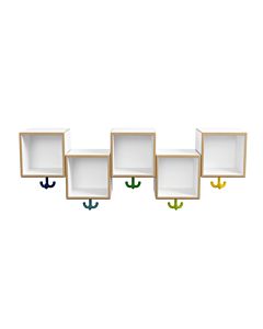 Hewi row hanging shelf M20.03.002 1000x300x200mm, extension, 5 spaces with triple hooks