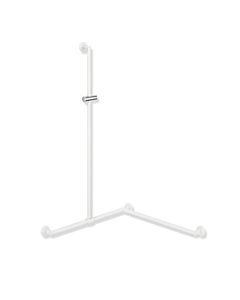 main courante de douche Hewi System 900 900.35.33160WD 1250 x 965 x 965 mm, revêtement par poudre blanc deep matt / chromé , version droite