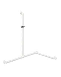 Hewi System 900 shower handrail 900.35.33260WD 1250 x 1185 x 765 mm, powder-coated white deep matt / chrome, right-hand version