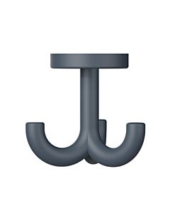Hewi 477 hook 477.90B05192 70mm, triple, rotatable, up to 15mm thick, matt, anthracite grey