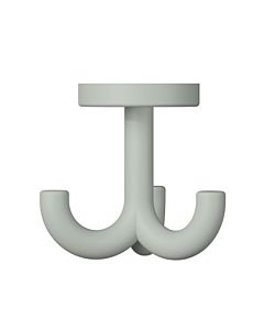 Hewi 477 hook 477.90B05195 70mm, triple, rotatable, up to 15mm thick, matt, rock grey