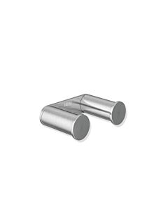 Hewi System 162 double hook 162.90.030XA 58mm wide, 18mm high, 37mm deep, matt stainless steel