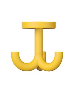 Hewi 477 hook 477.90B05118 70mm, triple, rotatable, up to 15mm thick, matt, senfgelb