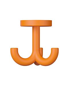 Hewi 477 hook 477.90B05124 70mm, triple, rotatable, up to 15mm thick, matt, orange