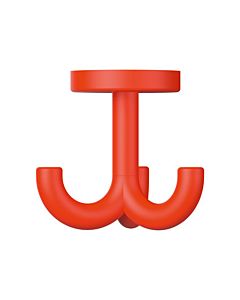 Hewi 477 hook 477.90B05236 70mm, triple, rotatable, more than 15mm thick, matt, coral