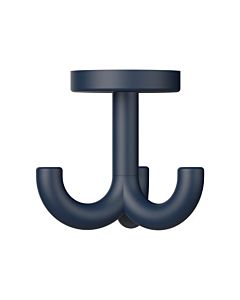 Hewi 477 hook 477.90B05150 70mm, triple, rotatable, up to 15mm thick, matt, steel blue