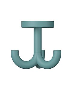 Hewi 477 hook 477.90B05155 70mm, triple, rotatable, up to 15mm thick, matt, aqua blue