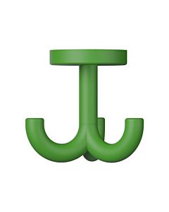 Hewi 477 hook 477.90B05172 70mm, triple, rotatable, up to 15mm thick, matt, May green