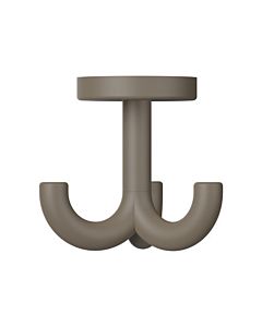 Hewi 477 hook 477.90B05284 70mm, triple, rotatable, more than 15mm thick, matt, umber